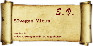 Süveges Vitus névjegykártya